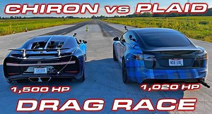 Bugatti Chiron Takes On Tesla Model S Plaid And Loses A Bunch | Carscoops