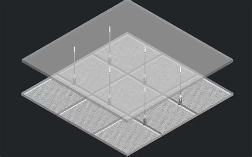 吊顶铝板网，吊顶T型龙骨安装方式动画