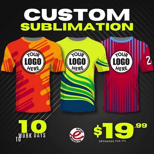 Custom Sublimated Jerseys - Only $19.99 | Fast Delivery at EpicSports.com