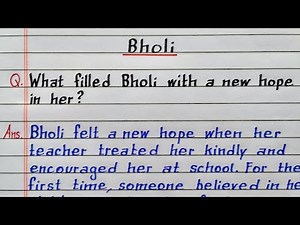 What filled Bholi with a new hope in her? Class 10 English supplementary chapter 9 Extra question