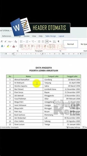 Cara Menampilkan Header Otomatis di Excel