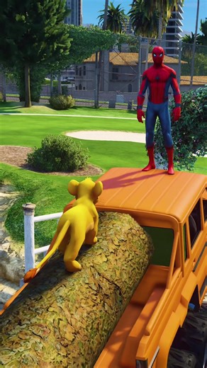 Spider-Man Saves Simba in Grand Theft Auto V Game Animation