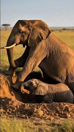 This elephant is asking for human help #funny #elephant #rescue