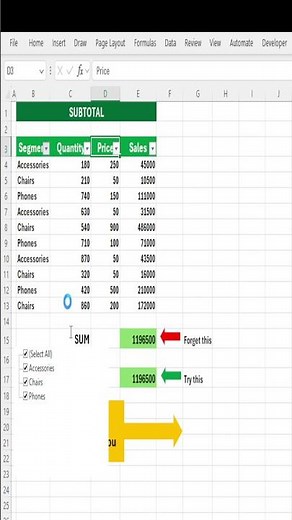 Excel SUBTOTAL Formula Explained: Calculate Totals Only for Visible Rows