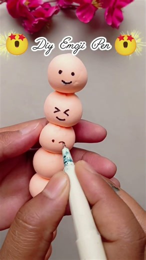 DIY Emoji😍Pen#idea#superclay diy#back to school diy#viral#shorts.