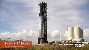 12K views · 586 reactions | From our latest Starbase video: Ship 25 and Booster 9 performed a full stack wet dress rehearsal including FireX and deluge testing meanwhile, the HLS nosecone was moved. Check out the comments below for the link to the full video!  | NASASpaceflight.com | Facebook