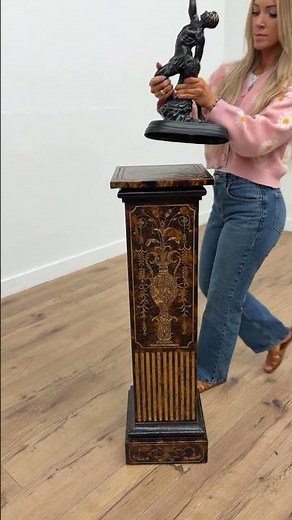 Vintage Faux Tortoiseshell Pedestal & Bronze Eagle Sculpture 🦅