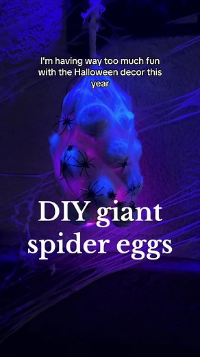 DIY Giant Spider Eggs Halloween Decorations Tutorial