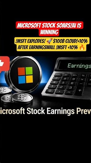 MICROSOFT STOCK SOARS!AI IS WINNING!MSFT EXPLODES! 🚀$100B CLOUD!+10% AFTER EARNINGSWALL !MSFT +10% 🔥