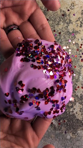 Slime ASMR Sizzly butter slime and heart glitter😍 #butterslime #asmr #relaxing #bubblepops #slime