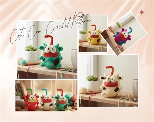 Cow Crochet Pattern,crochet Cow, Low Sew Crochet, Cow Stuffy, Amigurumi Pattern - Etsy
