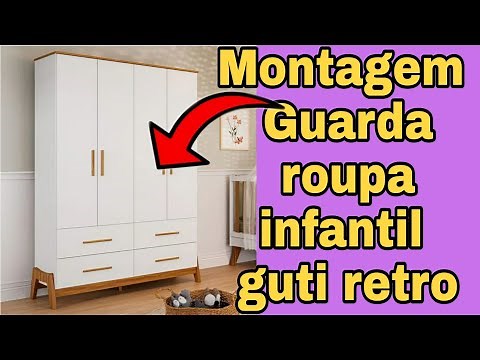Assembly of the Guti retro 4-door children's wardrobe by Peroba Móveis
