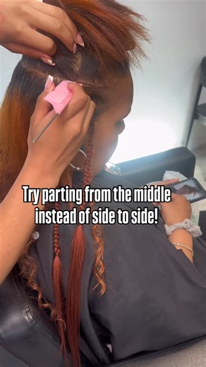 RVA HAIRSTYLIST on Instagram: "Most crooked parts happen because you’re trying to drag one long line from one side of the head all the way to the other. That’s where things get uneven… your eyes shift, your body shifts, and the part goes wherever your hand decides to take it. Starting from the middle fixes all of that. When you create your center guide first (from the very front of the head all the way to the back), you instantly know where the part is supposed to fall. That middle line becomes 
