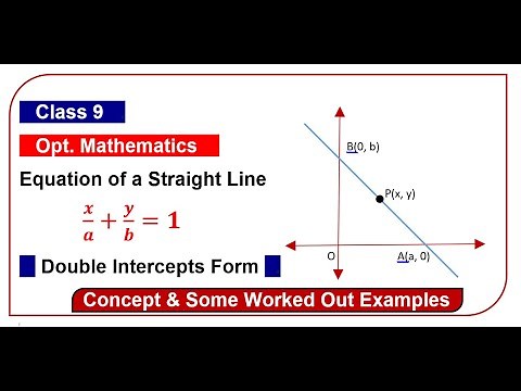 Equation of straight line ( Part -2) Double Intercepts Form