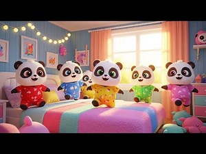 Five Little Pandas Jumping on the Bed | Fun Kids Nursery Rhyme