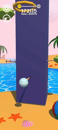 Ball Bouncing Gameplay with Colorful Platforms