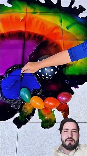 Letter "C" and Black Ballon Color Popping Satisfying