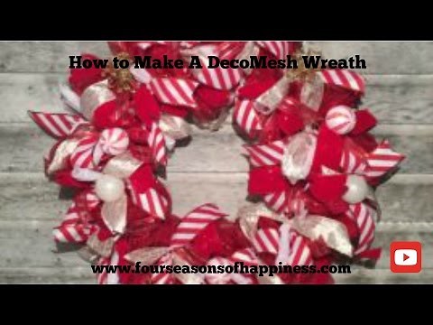 Deco mesh candy cane wreath tutorial