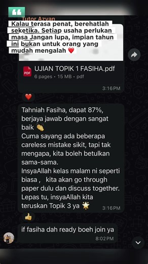 Bukan semua A datang dari tekanan 🥹🙏🏻 Kadang-kadang anak cuma perlukan cara belajar yang lebih tenang dan sesuai. Di NSF Tutors, kami membantu anak-anak memahami silibus Matematik, selangkah demi selangkah tanpa tekanan dan tanpa paksaan 🤍 #NSFTutors #Kelasonlinematematik #kelasbersistem #studentkamikebanggaankami #0175007773(DirectPengetua)