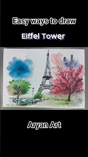 🗼 Drawing the Eiffel Tower | Timelapse Art #shorts #eiffeltower #acrylicpainting