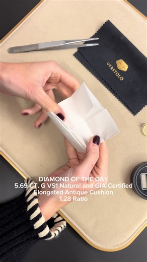 Diamond of the Day 💎 A 5.69 ct natural elongated antique cushion. Antique cushion diamonds are known for their soft, pillowy shape and distinctive chunky facets that create a slower, more romantic sparkle than modern brilliant cuts. Because these stones were cut by hand over a century ago, each one has its own personality—no two antique cushions are exactly alike. Color is also part of what makes antique diamonds so special. Many antique stones naturally show slightly warmer tones because they 