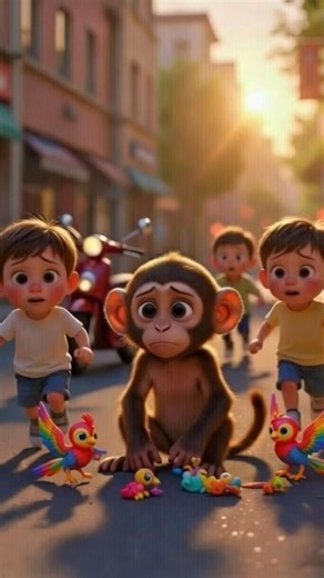 Cute Monkey 🐒 & Rainbow Phoenix Bird 🌈