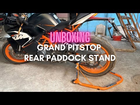 Grand Pitstop Rear Paddock Stand Unboxing & Application | Must-Have Bike Tool
