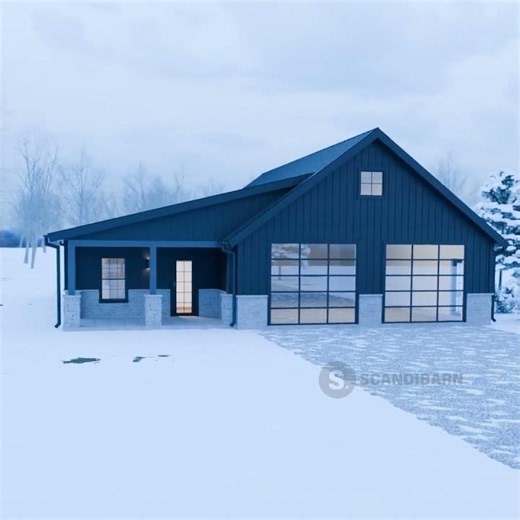 Barndominium Plans 1 Bedroom 48'x50' | 660 Heated sq. ft. | 1,500 2-Car-Garage
