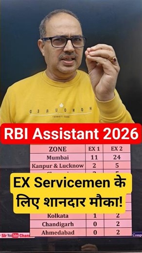 RBI Assistant 2026 🔥 Big Opportunity for Ex-Servicemen | Amar Sir #shorts