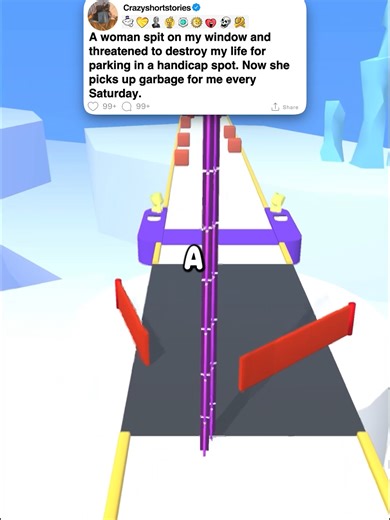 A woman spit on my window and threatened to destroy my life for parking in a handicap spot. Now she picks up garbage for me every Saturday. #reddit #redditreadings