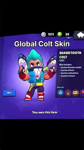 New Colt Skin🔥 #brawlstars #brawl #supercell