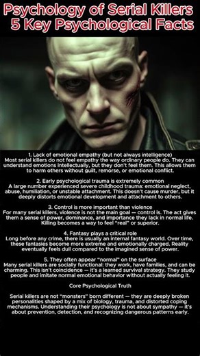 Psychology of Serial Killers — 5 Key Psychological Facts #psychology #facts #psycholgyfacts