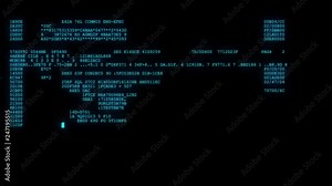 encrypted fast long scrolling programming security hacking code data flow stream on blue display new quality numbers letters coding techno joyful video 4k stock footage