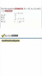 ASVAB Math: Solve for B Using y = mx + b
