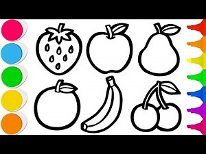 How to Draw Fruits Step by Step for Beginners 🍓🍌🍎 Different Types of Fruits Drawing