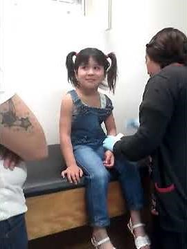 Cry baby getting shots