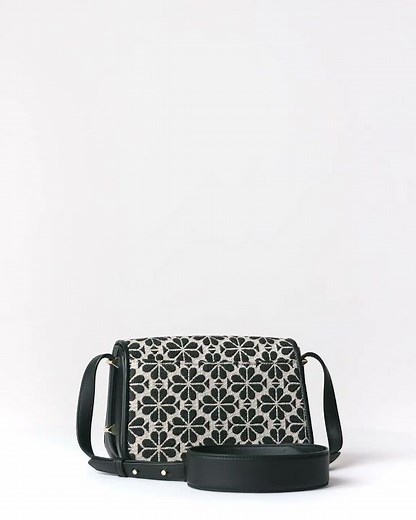 kate spade new york - Spade Flower Jacquard Small Flap Crossbody - Sand Multi