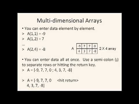 Octave Tutorial 09 - 2D Arrays