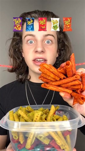 Foods on Instagram: "Trying Every Taki Flavor 🥵 #spicy #challenge"