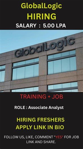 🚨GlobalLogic Jobs 2026 Hiring Freshers for Associate Analyst #jobsearch