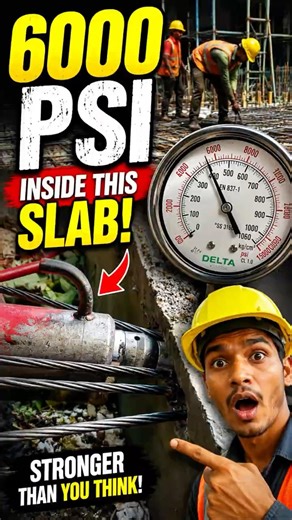 How PT Slabs Hold Massive Buildings 🤯? | 6000 PSI Applied Inside This Slab 😳