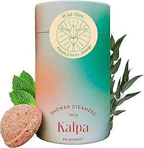 Kalpa Eucalyptus Shower Steamers Aromatherapy Essential Oil Blend for Clarity, Energy & Focus | Added Menthol for Sinus Clearing | Natural, Strong & Long Lasting | 7 Steamers