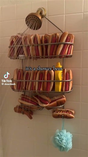 Not sure how I feel about this || #funny #shower #hotdog #funnymoment #fyp #funniestvideo ￼