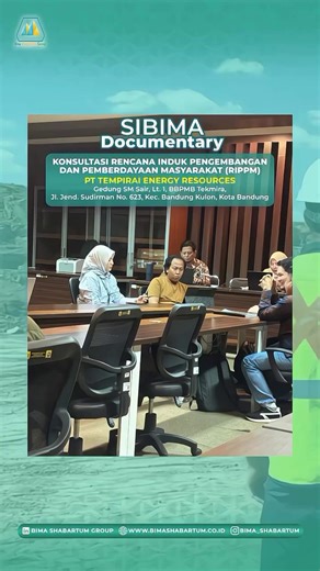 SIBIMA Documentary: RIPPM Bima Shabartum Group bersama PT Tempirai Energy Resources berkolaborasi menyusun Rencana Induk Pengembangan dan Pemberdayaan Masyarakat (RIPPM) sebagai wujud dukungan pada pembangunan berkelanjutan yang berpihak pada masyarakat dan lingkungan. 🌱 Kami siap mendampingi perusahaan Anda dalam penyusunan dokumen lingkungan, perizinan, serta program CSR berbasis keberlanjutan. 📞 Hubungi Kami: 🌐 www.bimashabartum.co.id 📧 admin.palembang@bimashabartum.co.id 📱 62823-7472-21