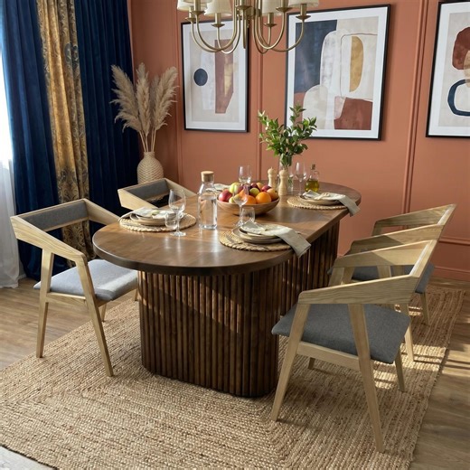 Custom Ash Oval Dining Table, Solid Wood Furniture - Etsy