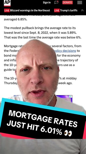 Mortgage rates just hit their lowest level in more than 3 years-but the big question is whether that’s enough to actually change buyer demand this spring. Do you think ~6% brings buyers back… or do we need rates in the 5s? Let me know in the comments. #M#MortgageRatesH#HousingMarketR#RealEstateH#HomebuyingUSNews