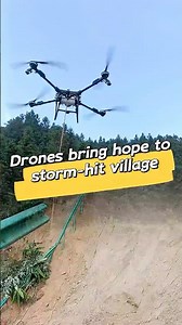 Drones deliver supplies to storm-hit village in E China