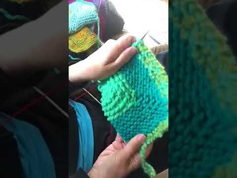 #1: Mitered Square Blanket: how to add a square using knitted cast on