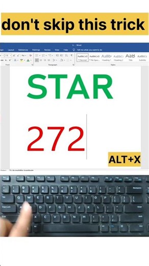MS Word Secret Trick 🤯 Type 272 + ALT+X to Make ★ Star Symbol | Word Shortcut #Shorts