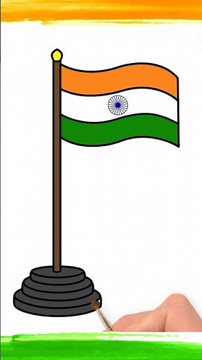 🇮🇳 Easiest Way To Draw An Indian Flag | Chiki Art Hindi #shorts #indianflag #drawing